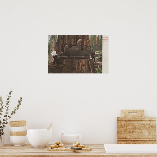 Poster Lumberjacks Couper un séquoia (Cuisine)