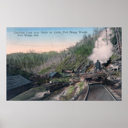 Poster Lumberjacks transportant des billes au-dessus du g (Devant)