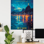 Poster Lumiance de Rio - Reflets du Christ Rédempteur (Bureau à domicile)