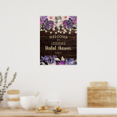Poster Lumière à cordes rustique Fleurs violettes Shower  (Cuisine)