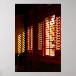 Poster Lumière à travers les ouvertures de fenêtres en ma