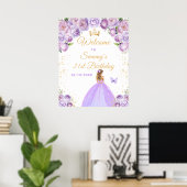 Poster Lumière Blonde Cheveux Princesse Anniversaire Bien (Bureau à domicile)