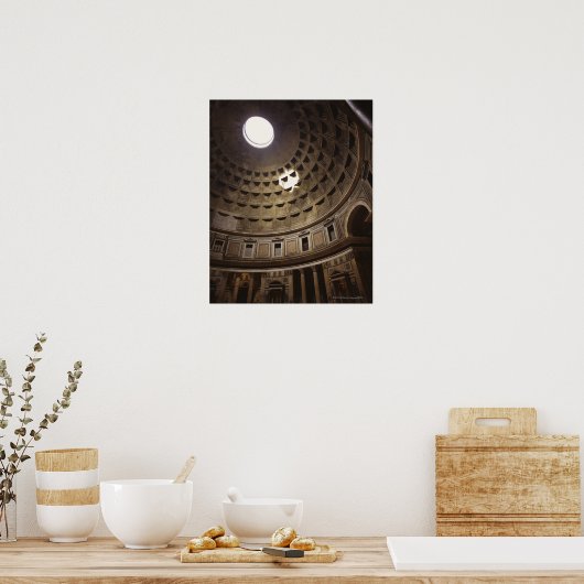 Poster Lumière brillant à travers l'oculus dans le Panthé (Cuisine)