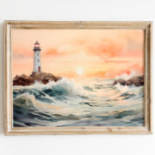 Poster Lumière de guidage : Aquarelle de phare