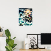 Poster Lumière de guidage - Scène du phare Serene (Bureau à domicile)