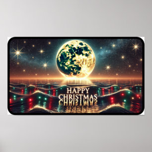 Poster Lumière dorée de la nuit de Noël