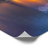 Poster Lumière dorée sur les fleurs de cerisiers (Coin)