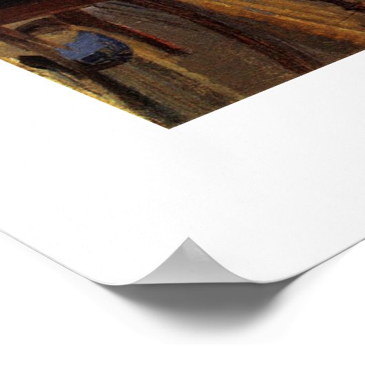 Poster Lumière du soleil dans l'art de la chambre bleue p (Coin)