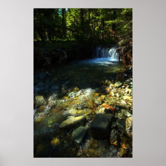 Poster Lumière du soleil et cascade (Devant)