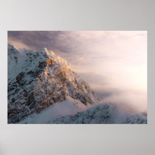 Poster Lumière époustouflante et brouillard sur la montag