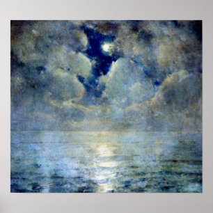 Poster Lumière lunaire à travers les nuages