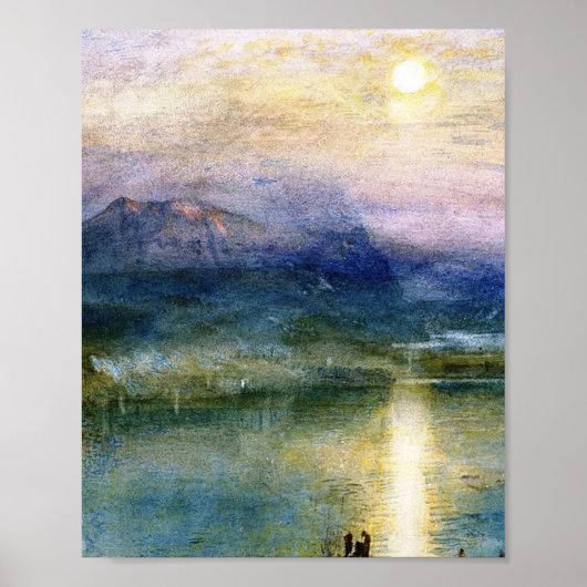 Poster Lumière Lune Sur Le Lac Lucerne Par William Turner (Devant)