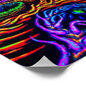 Poster lumière noire crâne trippy extraordinaire populair (Coin)