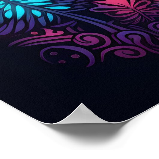 Poster Lumière psychédélique du champignon dans l'obscuri (Coin)