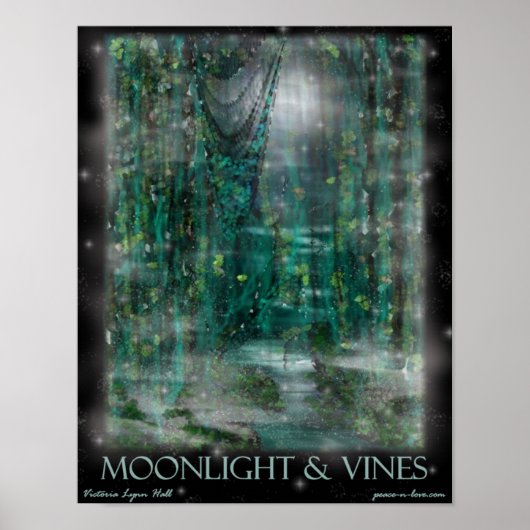 Poster Lumière sur la lune et vignes (Devant)