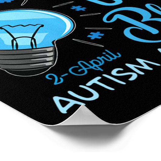 Poster Lumière sur Sensibilisation sur l'autisme bleue Pu (Coin)