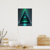 POSTER LUMIÈRE TURQUOISE PYRAMIDE VERTE (Cuisine)
