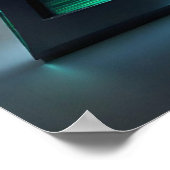 POSTER LUMIÈRE TURQUOISE PYRAMIDE VERTE (Coin)