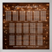 Poster Lumières à cordes en bois Brown 16 Tables Siège Ma (Devant)