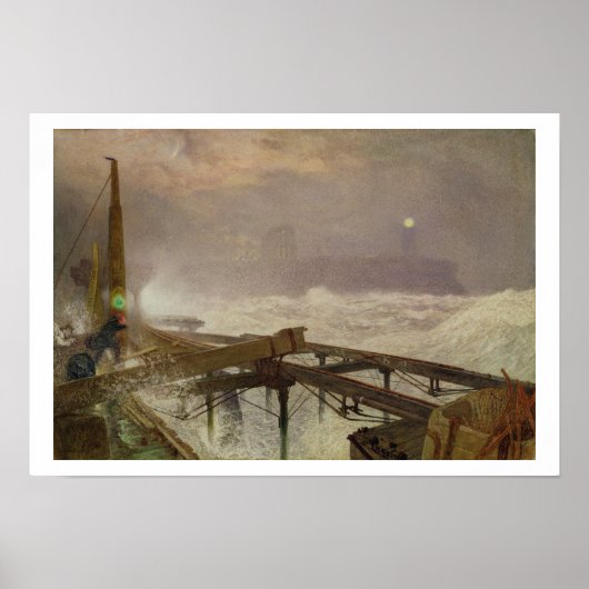 Poster Lumières bleues, Quai de Teignemouth - Éclairage d (Devant)