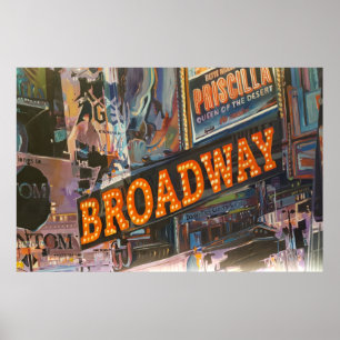 Poster Lumières Broadway Neon