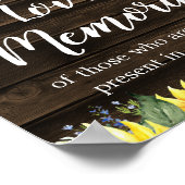 Poster Lumières de chaîne de tournesol rustique Mariage M (Coin)