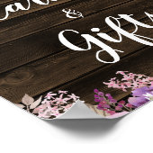 Poster Lumières de chaîne florales violettes rustiques Ca (Coin)