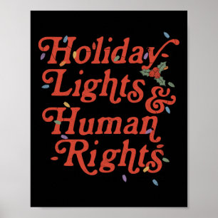 Poster Lumières De Fêtes Et Droits De L'Homme Noël Drôle