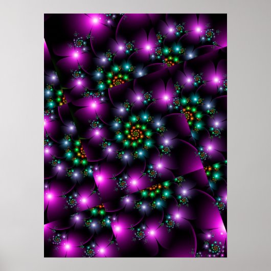 Poster Lumières de Fleur en Spirale (Devant)