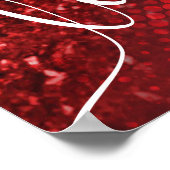 Poster Lumières de la Parties scintillant Deep Red Faux (Coin)