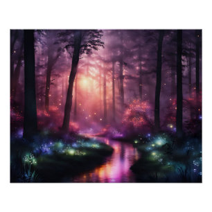 Poster Lumières de lucioles de la forêt