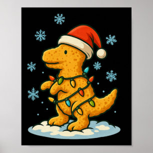 Poster Lumières de Noël amusantes enroulées autour du pou
