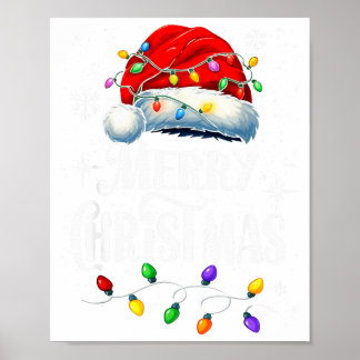 Poster Lumières de Noël Chapeau de Père Noël Noël Famille