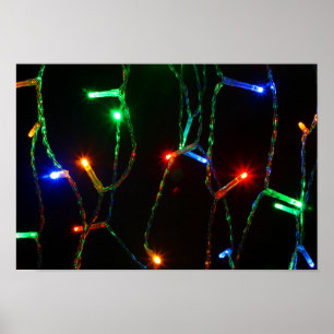 Poster Lumières de Noël colorées personnalisables