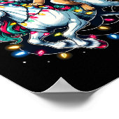 Poster Lumières de Noël Cougar équitation Unicorn (Coin)