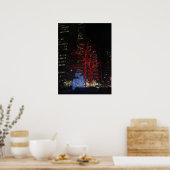 Poster Lumières de Noël des rennes New York City Manhatta (Cuisine)