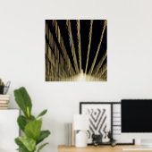 Poster Lumières de Noël dorées (Bureau à domicile)
