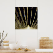 Poster Lumières de Noël dorées (Cuisine)