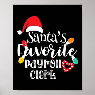 Poster Lumières de Noël du commis de paie préféré du Père