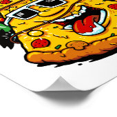 Poster Lumières de Noël Pizza Tree Joyeux Noël (Coin)