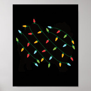 Poster Lumières de Noël Pomeranian mignon cadeau pour chi