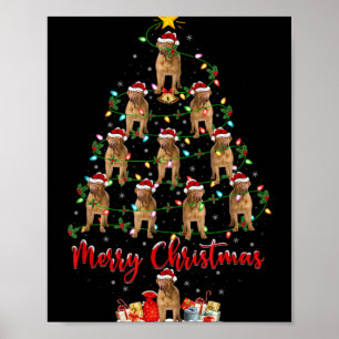 Poster Lumières de Noël Santa Dogue de Bordeaux Chien de