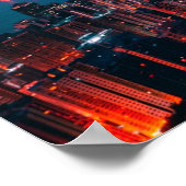 Poster Lumières de nuit Skyline de Hong Kong (Coin)