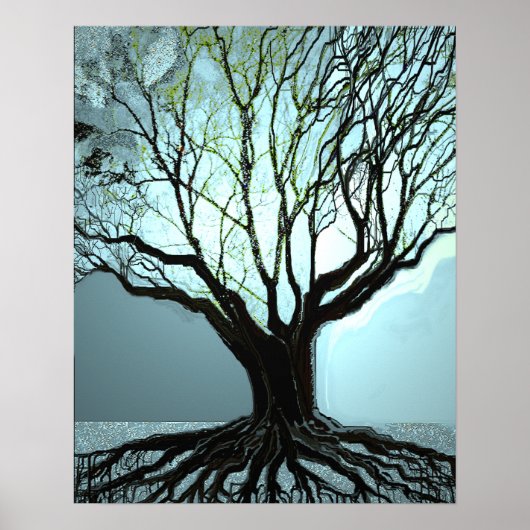 Poster Lumières de racines bleues (Devant)