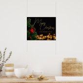Poster Lumières dorées Joyeux Noël moderne (Cuisine)