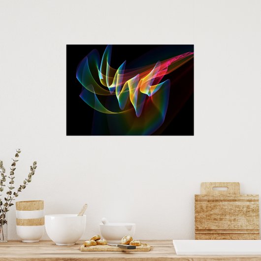 Poster Lumières du Nord, Abstrait arc-en-ciel Aurora colo (Cuisine)