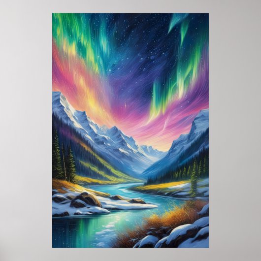 Poster Lumières Du Nord Sur La Vallée Des Neiges (Devant)