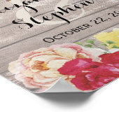 Poster Lumières Guinguette Chic Panneau de Mariage Floral (Coin)