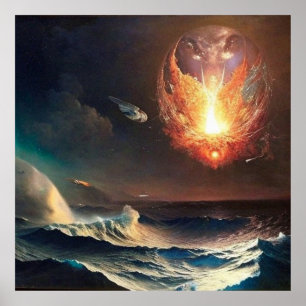 Poster Lumières lumineuses modernes de peinture numérique