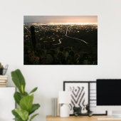 Poster Lumières nocturnes de Cactus (Bureau à domicile)